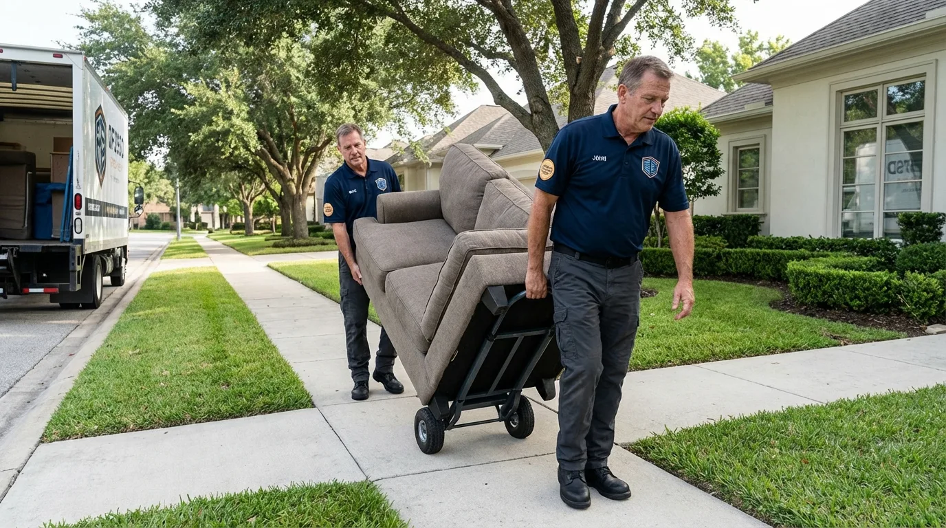 Local residential moving crew loading furniture in Mountain View, WY